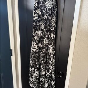 Envy Black and White Floral Flowy Romper